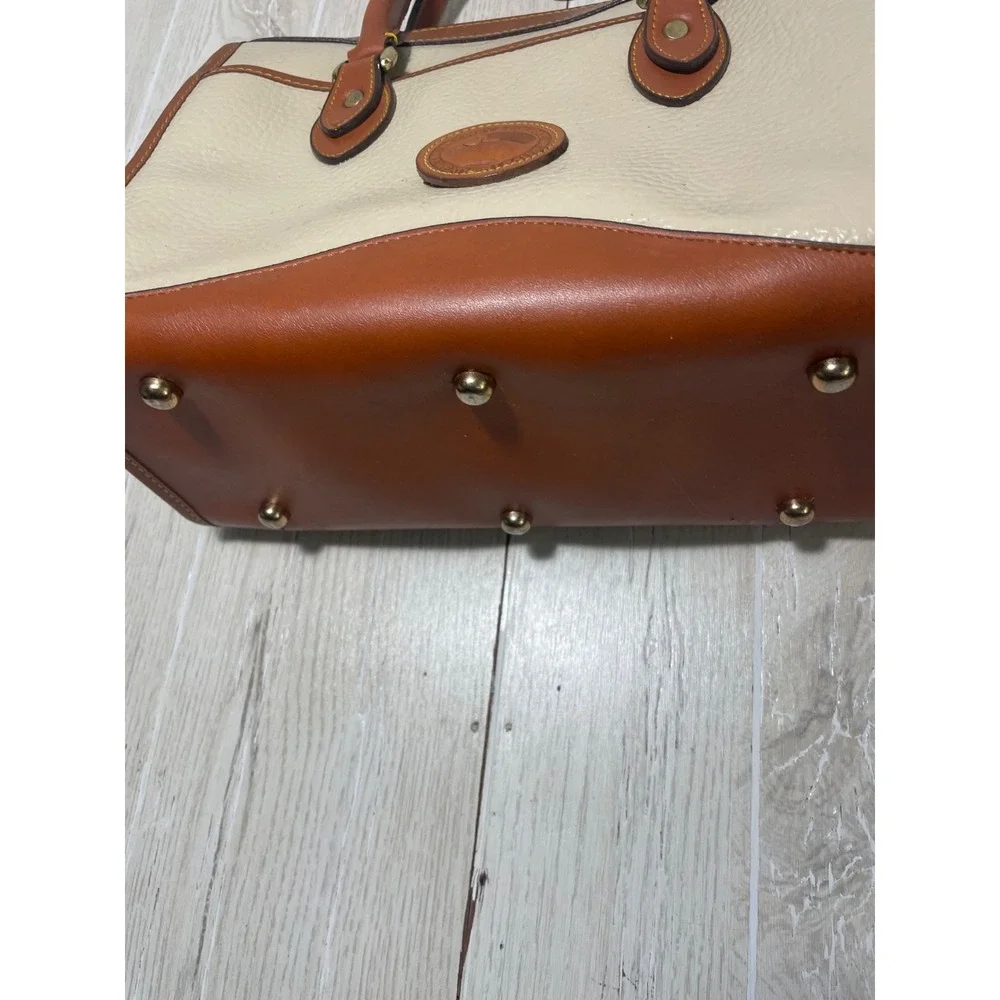 Dooney & Bourke Vintage Tan Pebble Leather Satchel Shoulder Bag VGC